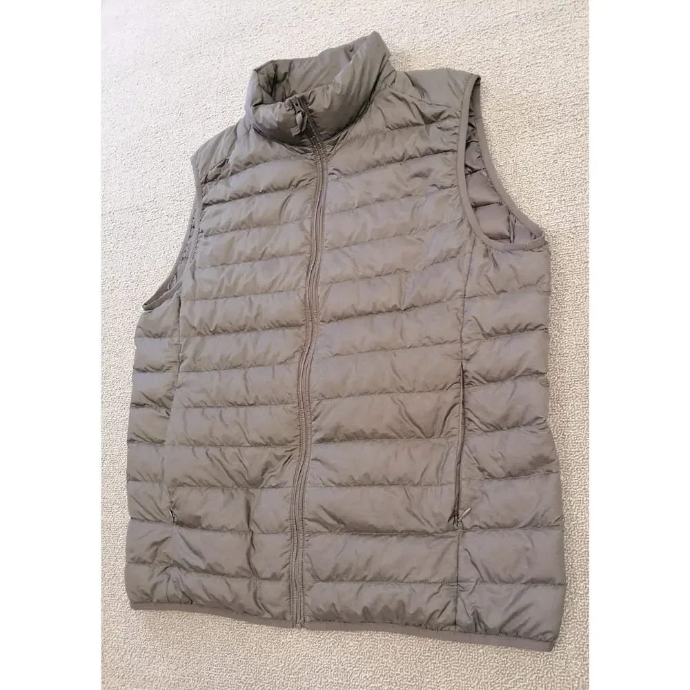 UNIQLO Small Female Grey Ultra Lightweight Full Zip Puffer Vest Fall Sporty - Picture 7 of 9